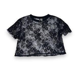 Cropped lace blouse size large